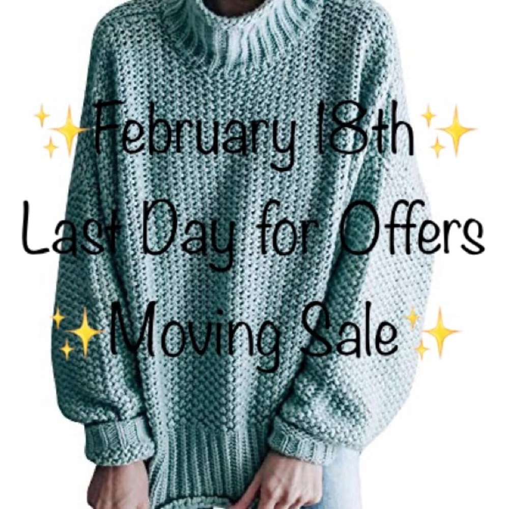 H&M Oversized Chunky Turtleneck Sweater in Blue